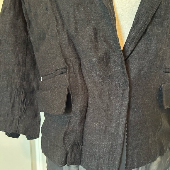 Vera Wang black/grey linen sophisticated jacket - Picture 2 of 4